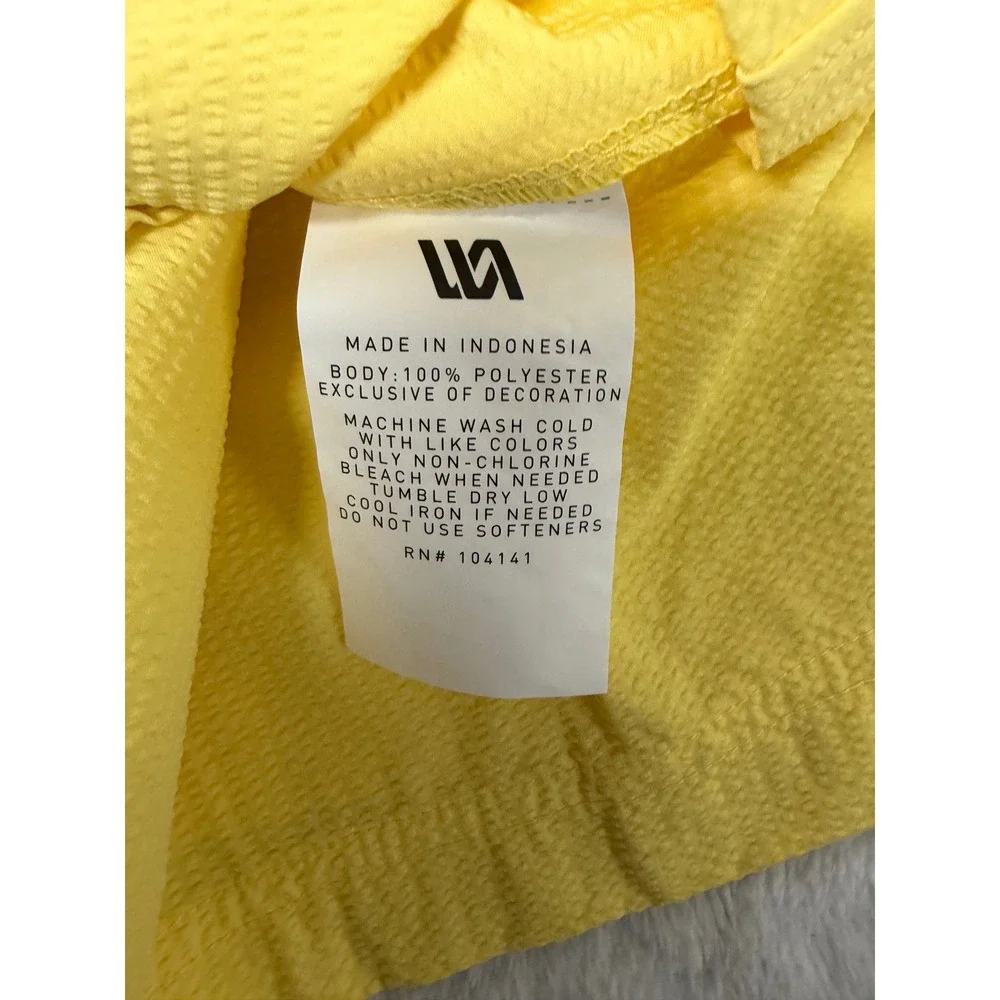 VRST Mens 6 Inch Resort Short Yellow Seersucker Relaxed‎ Fit Swim Shorts Medium